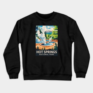 Hot Springs National Park Watercolor Travel Art Poster Crewneck Sweatshirt